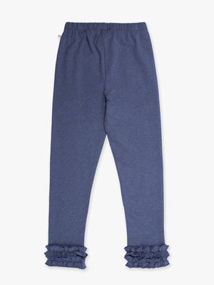 Faux Denim Ruffle Leggings