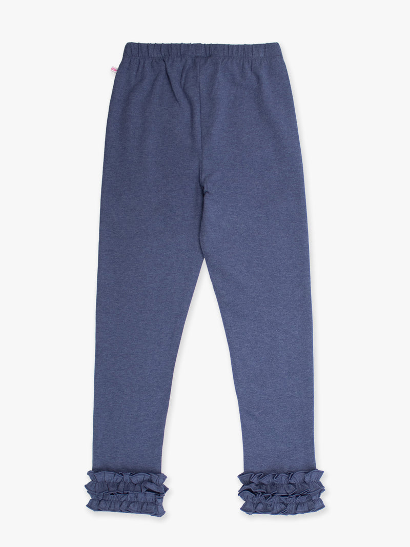 Faux Denim Ruffle Leggings