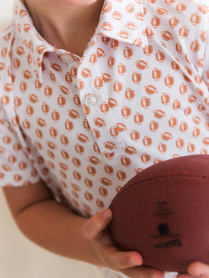 Knit Short Sleeve Performance Polo - Football Frenzy