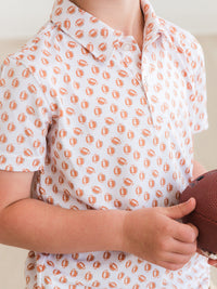 Knit Short Sleeve Performance Polo - Football Frenzy