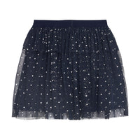 Black Iris Silver Heart Mesh Skirt