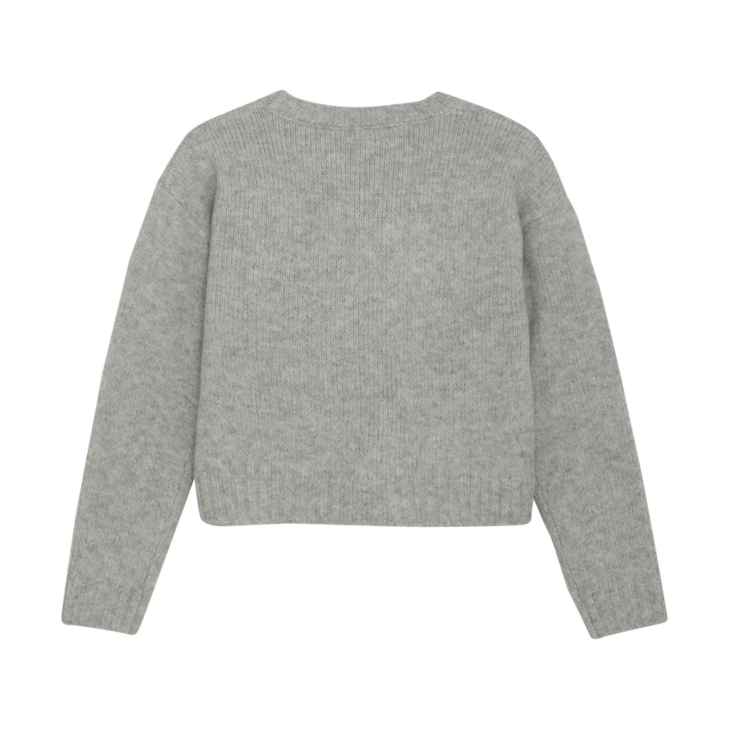 Amour - Light Grey Melange Knit Pullover