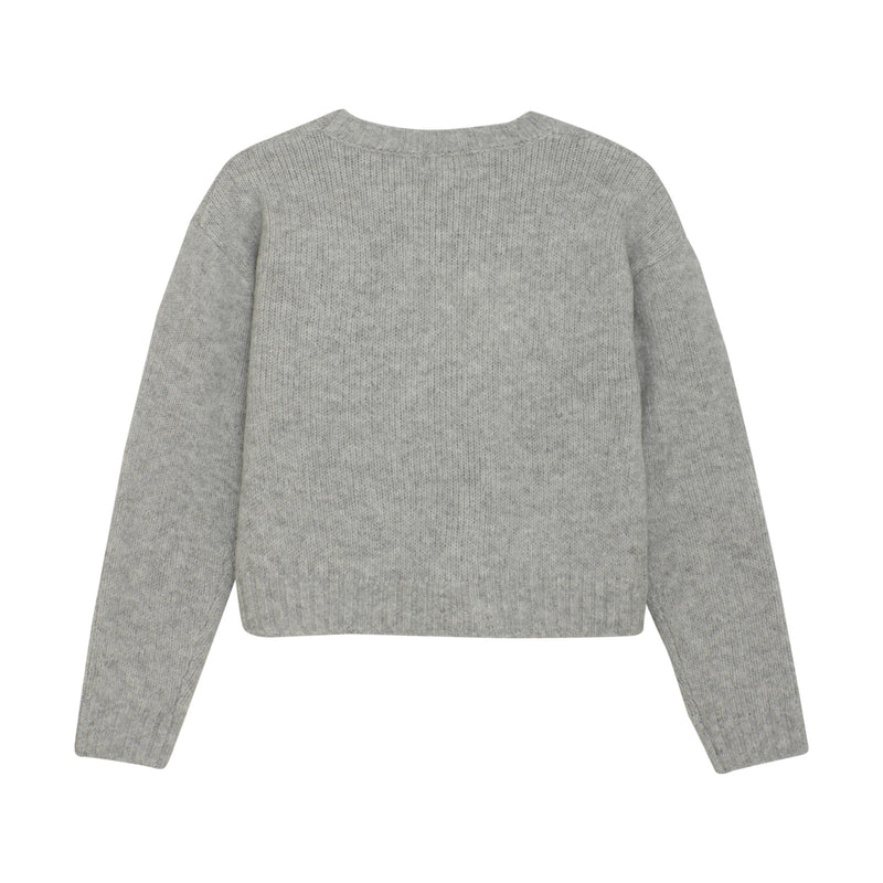 Amour - Light Grey Melange Knit Pullover