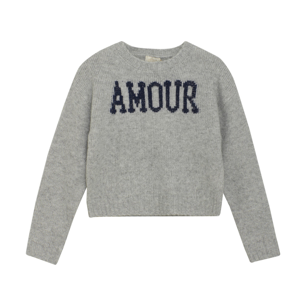Amour - Light Grey Melange Knit Pullover