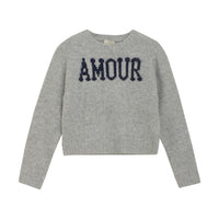 Amour - Light Grey Melange Knit Pullover