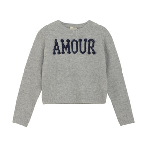 Amour - Light Grey Melange Knit Pullover