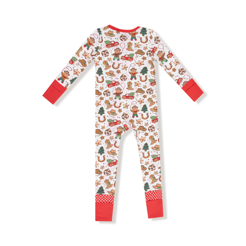 Cowboy Christmas 2Way Zip Romper