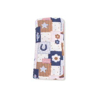 Patchwork Cowgirl Organic Cotton Swaddle Blanket