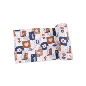 Patchwork Cowgirl Organic Cotton Swaddle Blanket