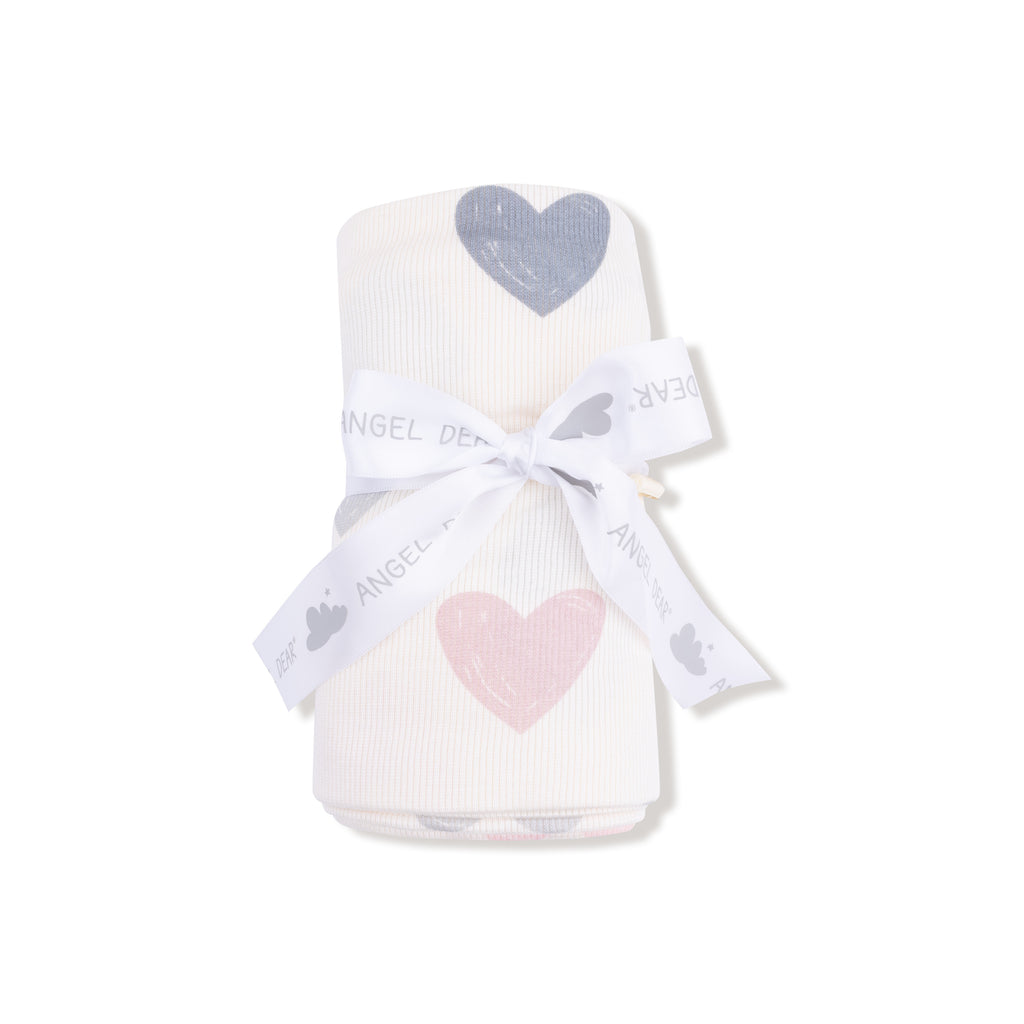 Hearts - Modal Rib - Swaddle Blanket
