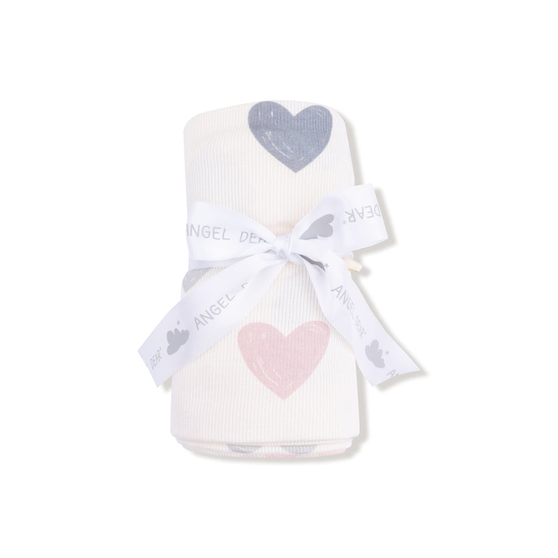 Hearts - Modal Rib - Swaddle Blanket