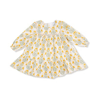 Winter Dandelions - Ladder Trim Dress & Rib Legging Set