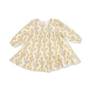 Winter Dandelions - Ladder Trim Dress & Rib Legging Set