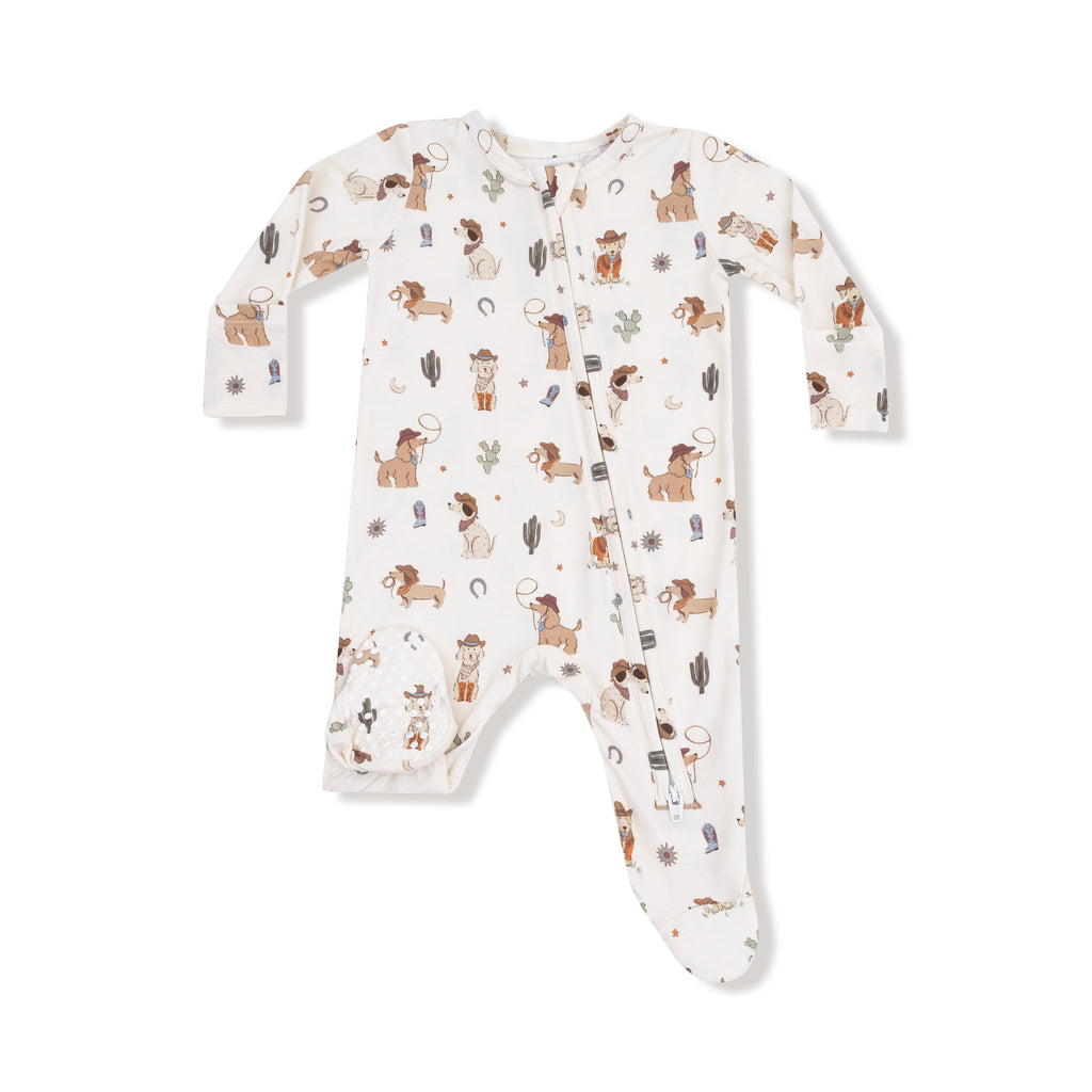 Cowboy Dogs - 2 Way Zipper Footie