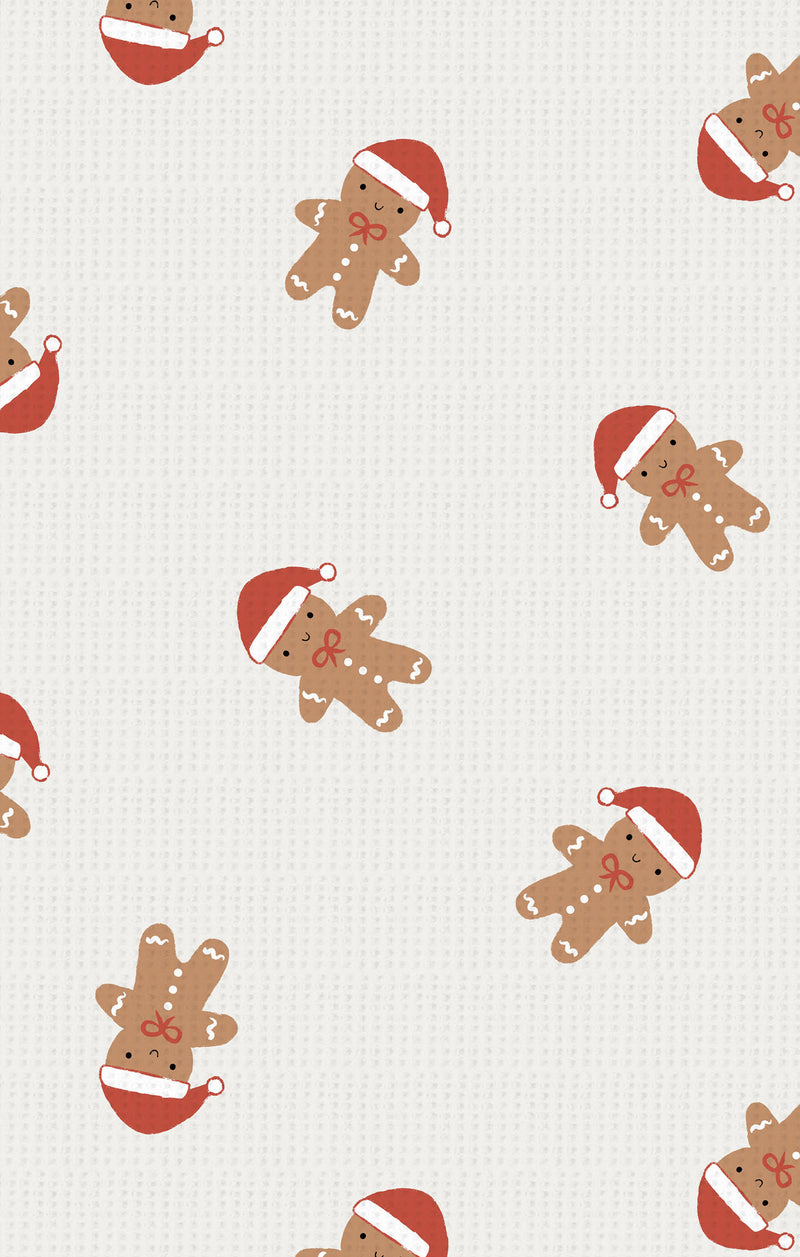 Gingerbread - 2 Way Zipper Waffle Footie