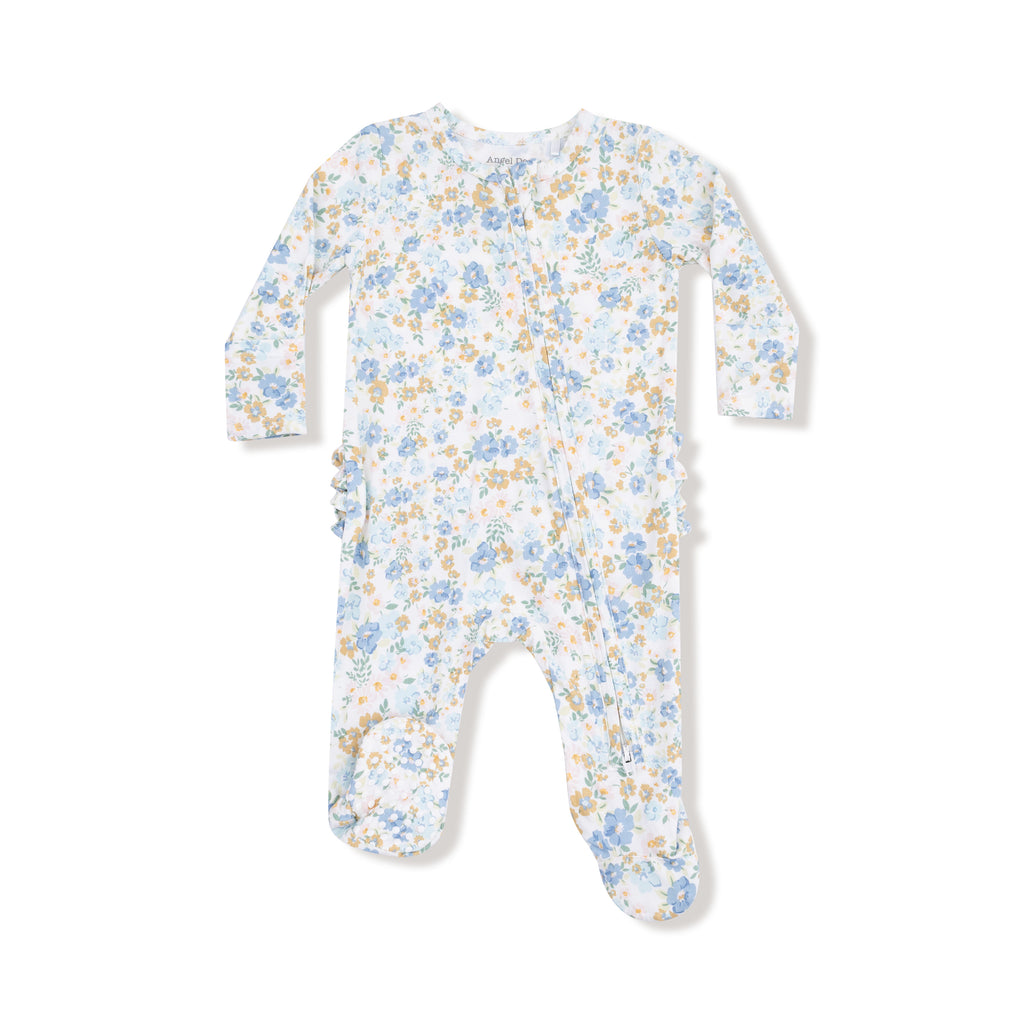 Sweet Rose Calico - Ruffle 2way Zip Footie