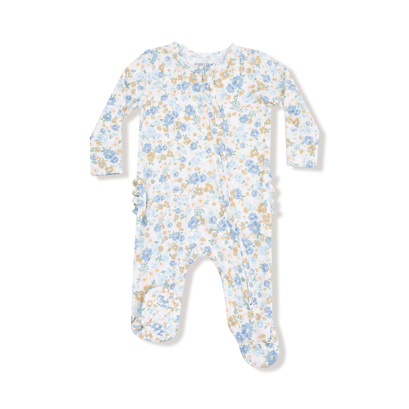 Sweet Rose Calico - Ruffle 2way Zip Footie