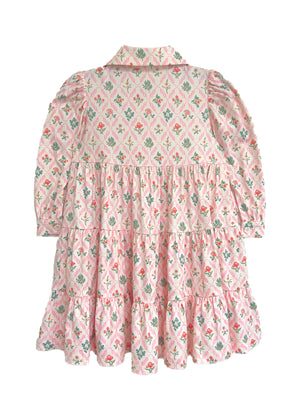 Pink Floral LS Dixie Dress