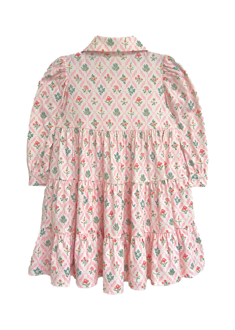 Pink Floral LS Dixie Dress