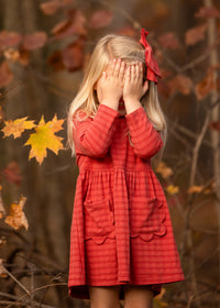 Tea Party LS Dress - Red Plaid