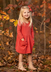 Tea Party LS Dress - Red Plaid