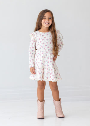 Mia Dress - Purple Bows & Pink Roses