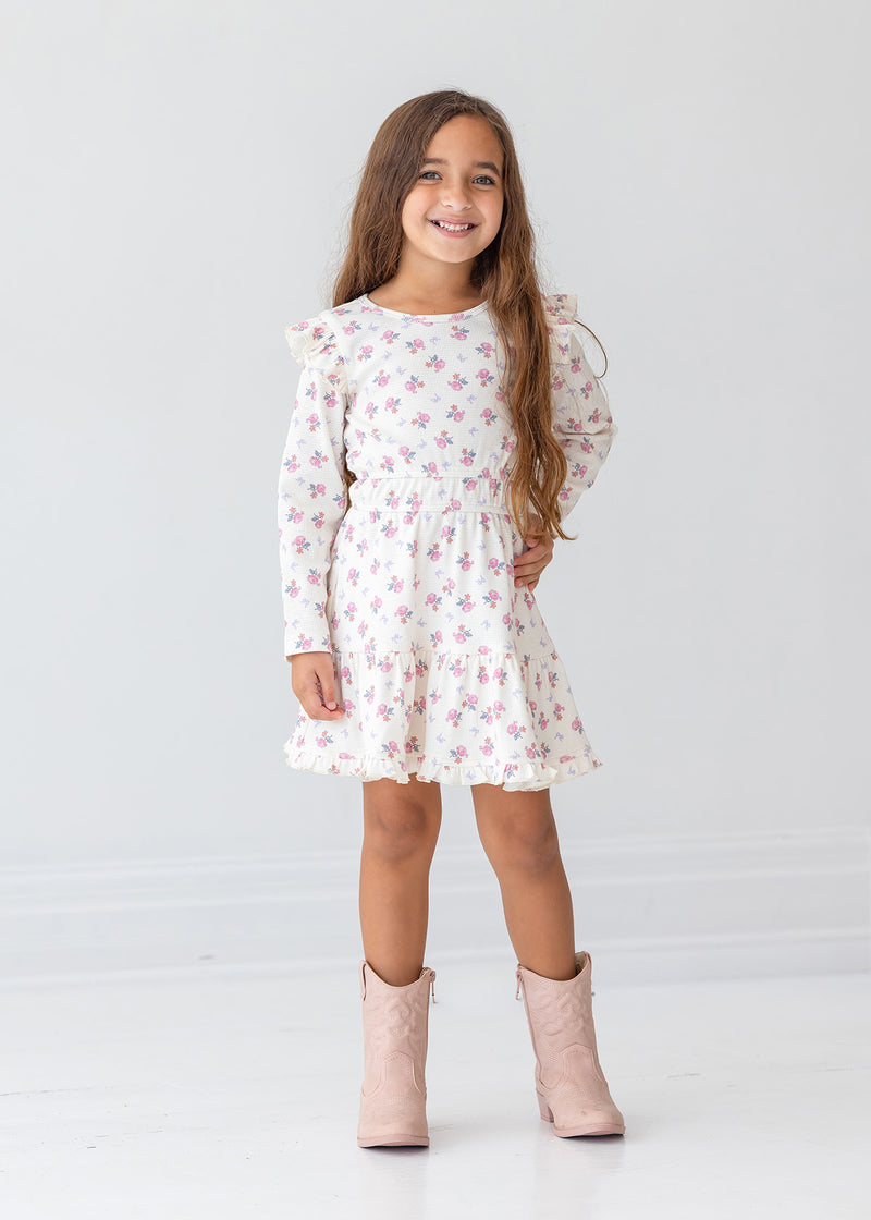 Mia Dress - Purple Bows & Pink Roses