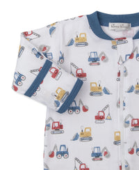 Construction Diggers Zipper Footie