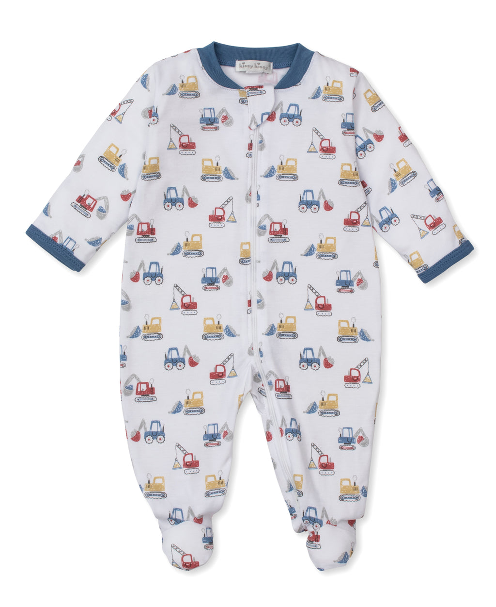Construction Diggers Zipper Footie