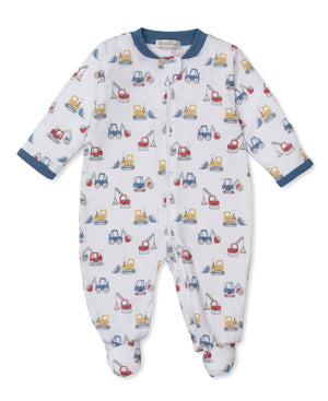 Construction Diggers Zipper Footie
