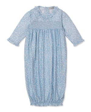 Fall in Bloom - Light Blue Smocked Ruffle Sack Gown
