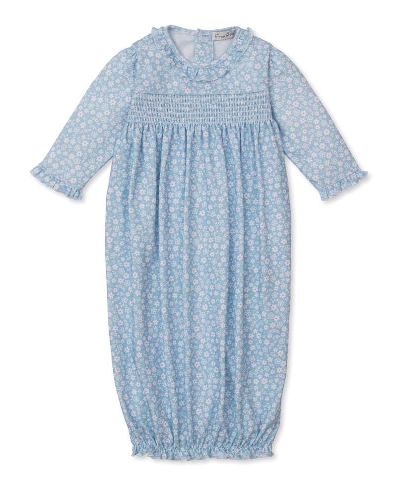 Fall in Bloom - Light Blue Smocked Ruffle Sack Gown