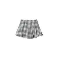 Pleated Mini Skirt - Navy Check