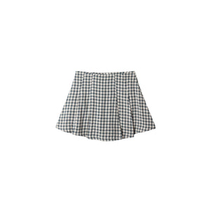 Pleated Mini Skirt - Navy Check