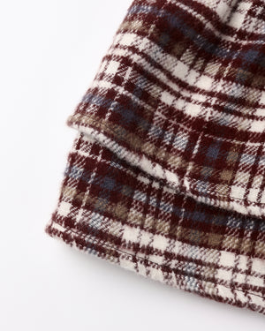 Tiered Mini Skirt - Burgundy Plaid