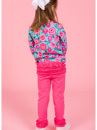 Hot Pink - Ruffle Leggings