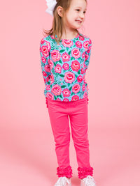 Hot Pink - Ruffle Leggings