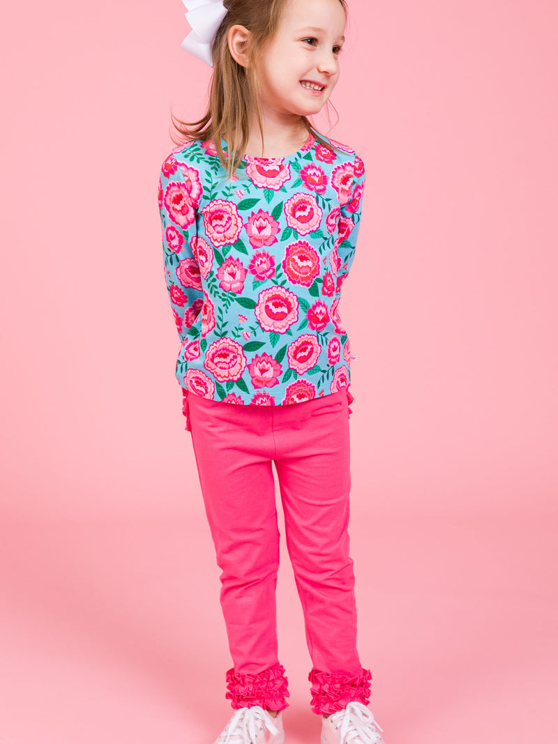 Hot Pink - Ruffle Leggings