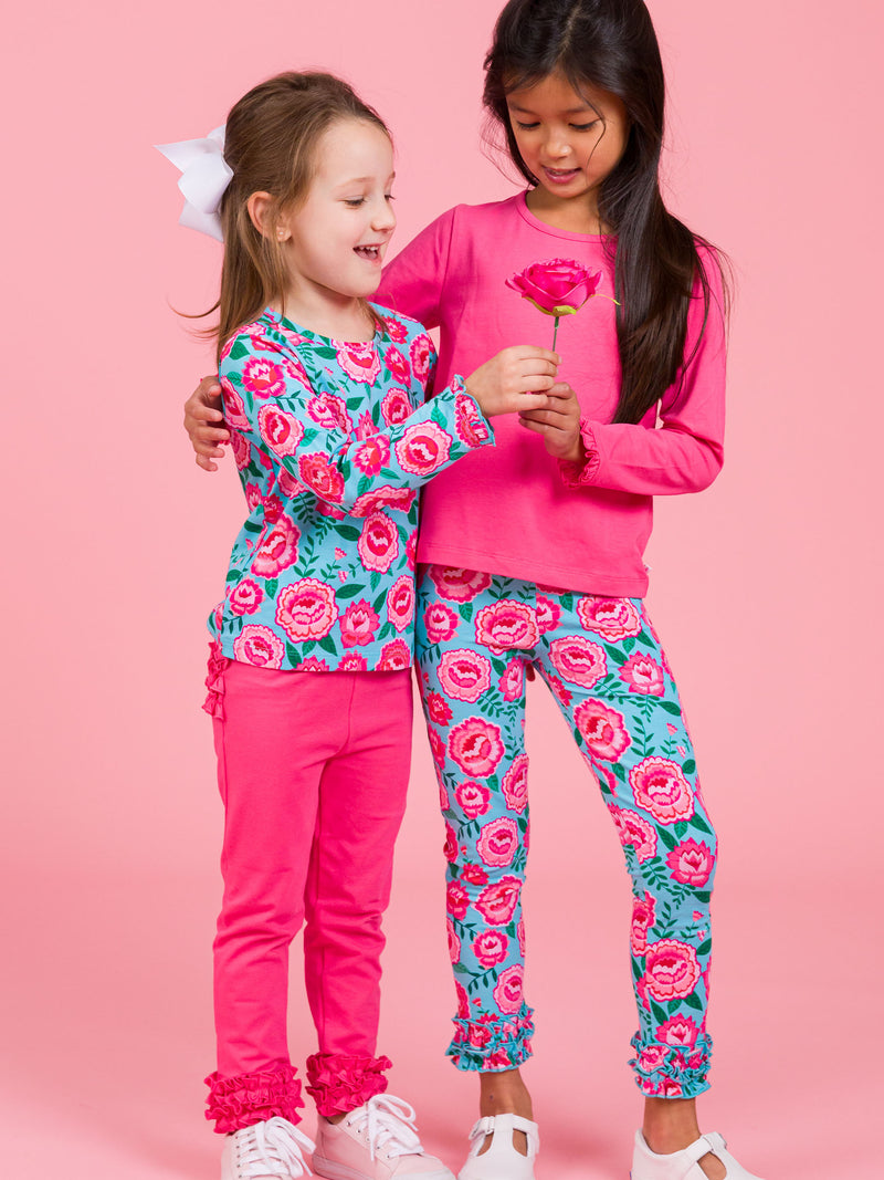 Hot Pink - Ruffle Leggings