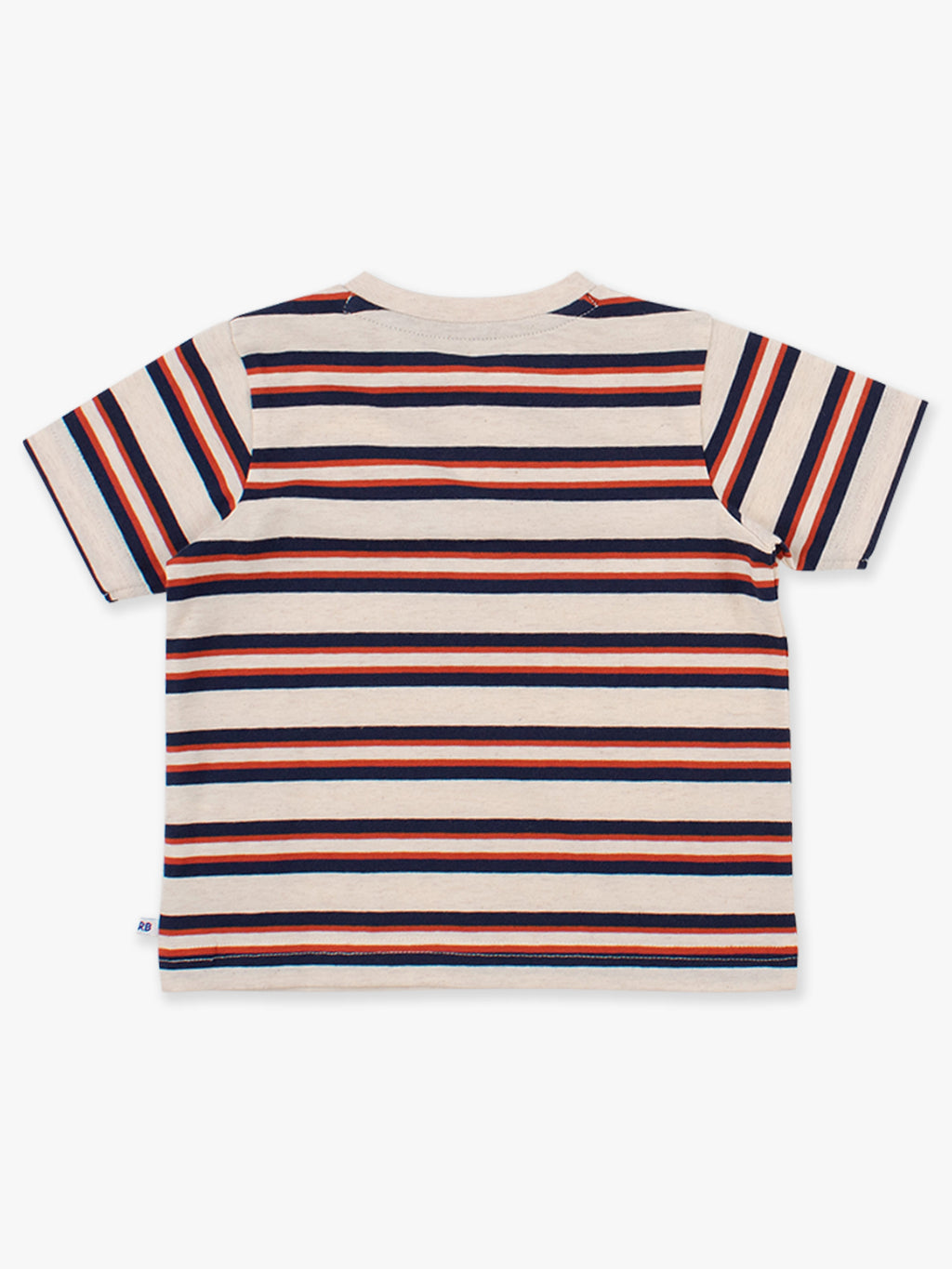 Heather Oatmeal & Rust Stripe - Short Sleeve Henley