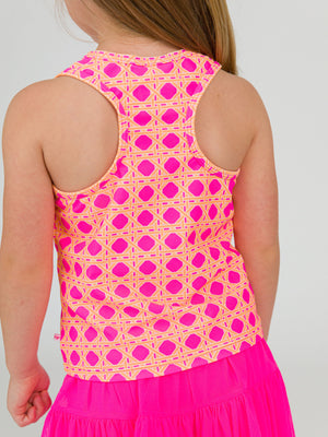 Active Tank Top - Neon Sherbet Cane