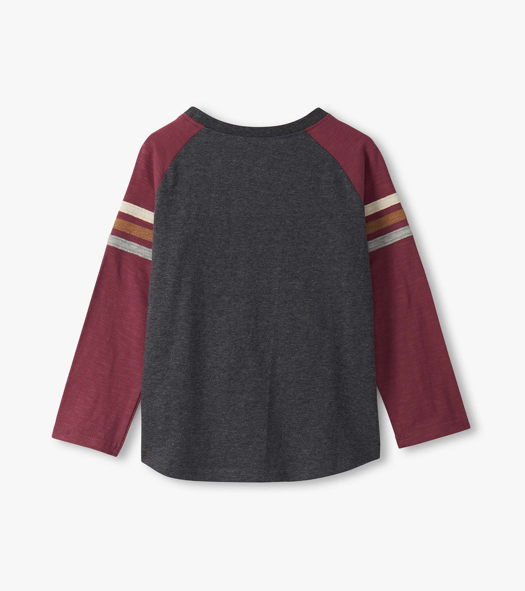 Eagle Raglan Sleeve Tee - Charcoal Melange