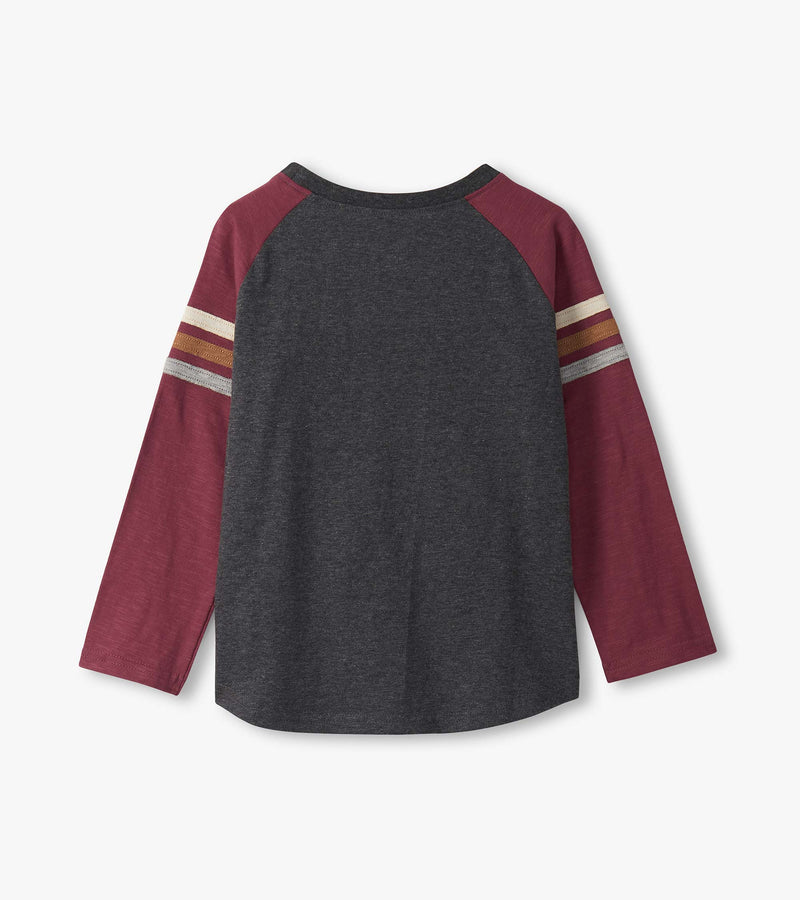 Eagle Raglan Sleeve Tee - Charcoal Melange