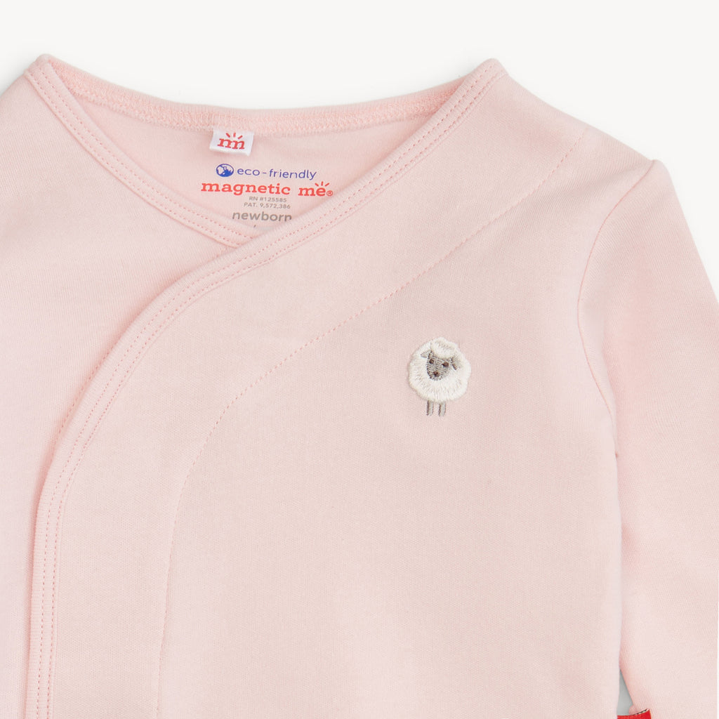Pink Stripe Magnetic Organic Cotton Kimono Set
