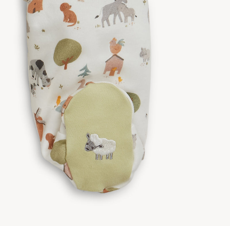 Funny Farm Organic Cotton Magnetic Footie