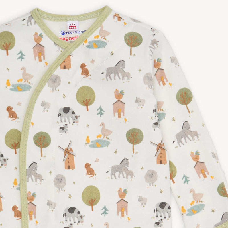Funny Farm Cotton Magnetic Gown & Hat Set