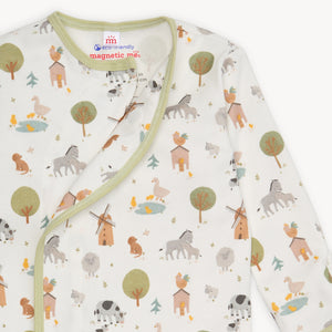 Funny Farm Cotton Magnetic Gown & Hat Set