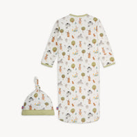 Funny Farm Cotton Magnetic Gown & Hat Set