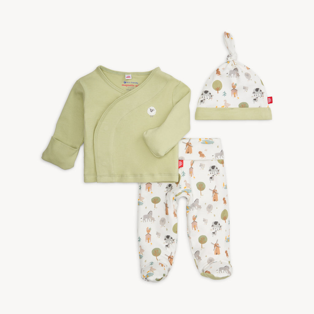 Funny Farm Magnetic Organic Cotton Kimono Set