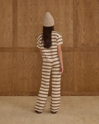 Knit Wide Leg - Burgundy Stripe
